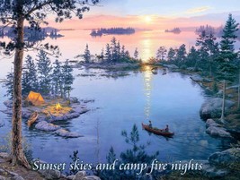 Sunset Skies and Camp Fire Nights by Darrell Bush Metal Sign - £23.86 GBP