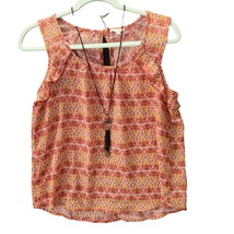 Lily White Womens Tank Top Multi-Color Size Medium 100% Polyester Neckless - $12.30