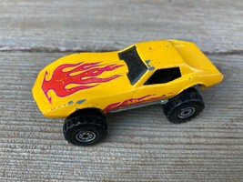 Vtg Hot Wheels 1975 Chevy Corvette Coupe Lifted 4X4 Monster Car Yellow - £11.85 GBP