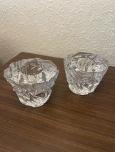 2 Orrefors Crystal Iceberg Icy Votive Tea Light Candle Holder 3.25” Tall... - $48.51