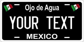 Ojo de Agua Black Mexico License Plate Personalized Car Bike Motorcycle - $10.99+
