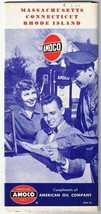 Massachusetts Connecticut Rhode Island Amoco Road Map 1952 - $7.07