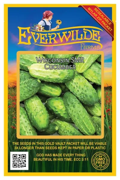 100 Wisconsin Smr 58 Cucumber Seeds - Everwilde Farms Mylar Seed Packet - £7.47 GBP