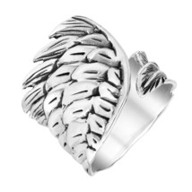 Guardian Angel Wing Wrap Around Sterling Silver Ring-9 - £20.64 GBP