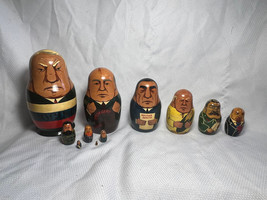 Wood Hand PaInted Russian Presidents Leaders 11 Pc Nesting Dolls Rykov- Yeltsin - £145.06 GBP