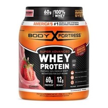 8/30/2025 Body Fortress Super Advanced Whey Protein Powder, Strawberry, ... - $19.79