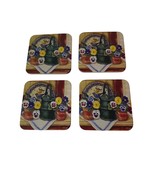 Cork Back Coasters Set of 4 In Floral Storage Box Vintage 1996 By Legacy... - $12.48 CAD