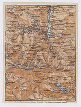 1914 Antique Map Of Vicinity Of BAGNERES-DE-LUCHON Spa / HAUTE-GARONNE / France - $24.22