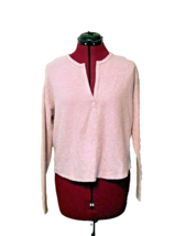 SOCIALITE Sweater Tan Women Fleece Size Small Notched Neckline - £21.23 GBP