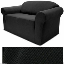 Stretch Form Fit - 3 Pcs Slipcovers Set,Couch/Sofa+Loveseat+Chair Covers - Black - £35.03 GBP