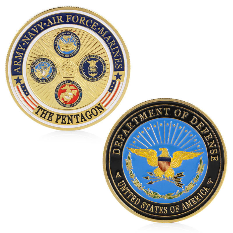 US SELLER - NEW PENTAGON DEPT OF DEFENSE CHALLENGE COIN - ARMY NAVY USAF MARINES - £7.13 GBP