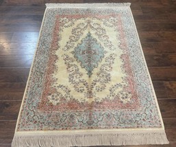Karastan Rug 4x6 Pastel Ivory Kirman #784 Wool Carpet Original 700 Series - £1,090.30 GBP