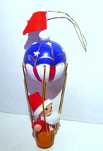 Vintage Santa 1980s Wooden Red White and Blue Balloon Christmas Tree Orn... - $14.80