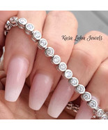 Sterling Silver CZ Tennis Bracelet: Rhodium Plated, Tarnish Free - $136.80