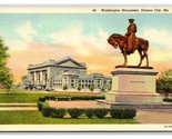 Washington Monument Kansas City Missouri MO UNP Linen Postcard V18 - $3.02