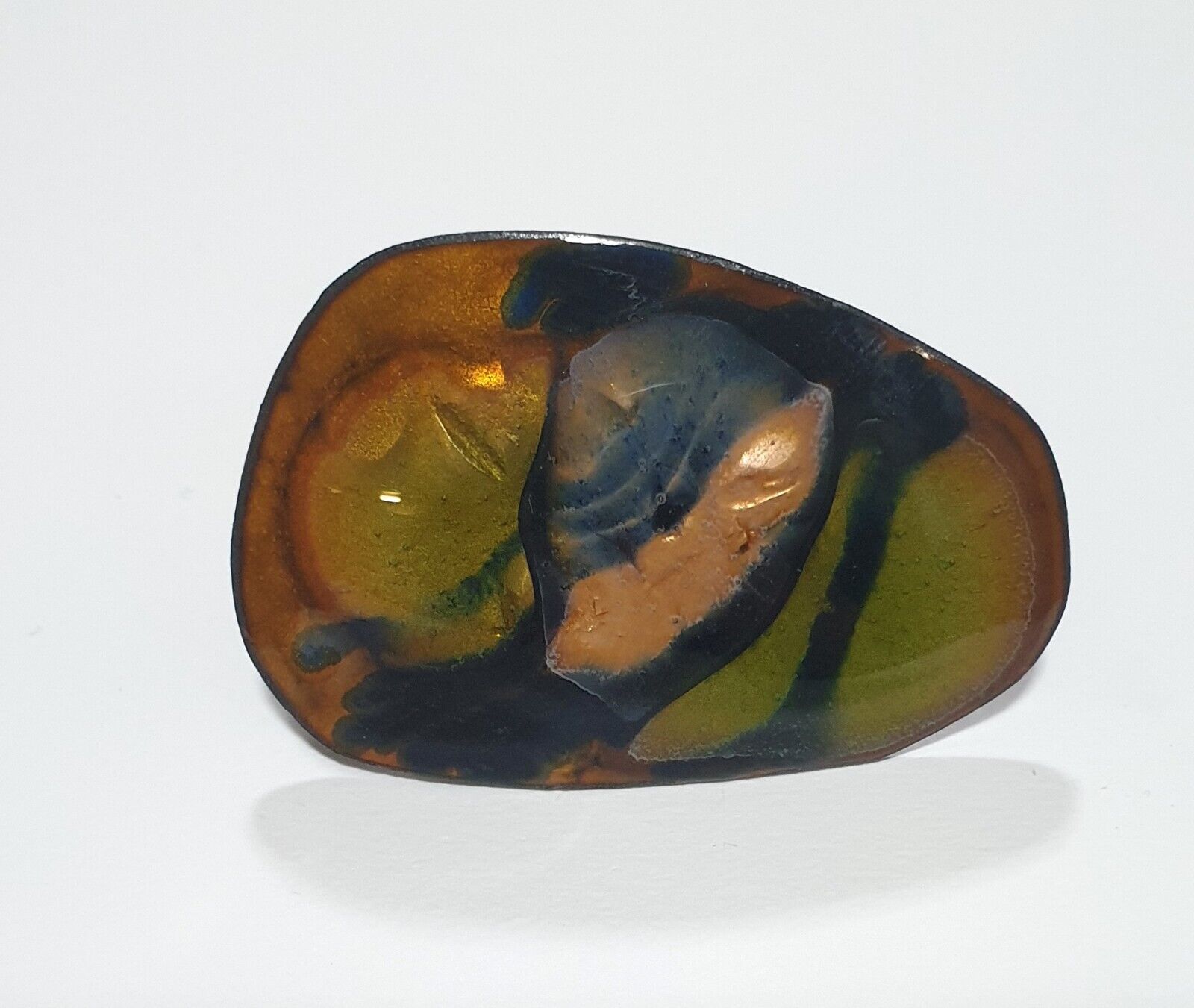 Vintage Costume Enamel Brooch &#39;50-&#39;70s - $15.35