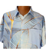 Hawaiian Aloha 3 XL Shirt Blue Floral Leaves Button Up Tropical - $939.71 MXN