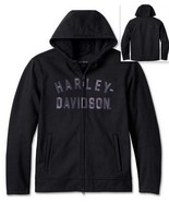Harley-Davidson Men&#39;s Deflector Hooded Riding Fleece Jacket Black 98102-... - $115.00