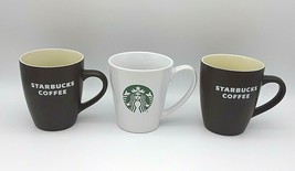 Starbucks Coffee Mugs Set 3 Two Brown 2010 and One White Mermaid 2014 Cu... - $28.00