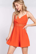 Wrap Cross Strap Woven Cami Romper - $37.00