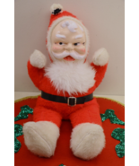 Vintage Christmas Plush Musical Wind Up Santa Claus 1950&#39;s Works 18&quot; High - $51.19