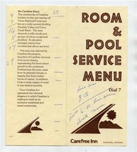 Carefree Inn Pool &amp; Room Service Menu Carefree Arizona The Carefree Story  - $17.82