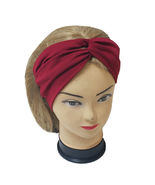 Yoga Headband Stretchable Turban Hairband headwrap for  Girls Burgaundy ... - £10.36 GBP
