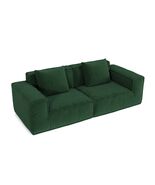 Green Modular Sofa Bed: Corduroy Cloud Velvet, Flexible 2-Person Design - $9,143.90 MXN