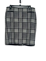 Talbots Pencil Skirt Womens 14 Petite Black/White Houndstooth Plaid Knee... - £19.10 GBP