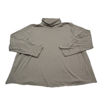 pure jill Shirt womens Tan 2X turtle neck relaxed dusty brown pima cotton soft - £25.49 GBP