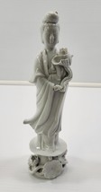 *B42) Vintage Blanc de Chine White Chinese Porcelain Guanyin Goddess Figurine - £31.39 GBP