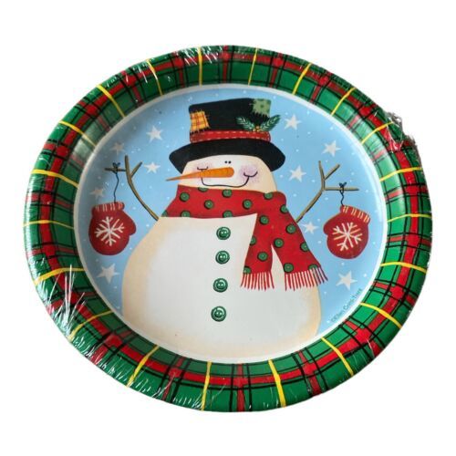 Primary image for Smiling Snowman 6 3/4 Inch Paper Plates 8 Pack Winter Party Tableware Supplies