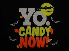 Vintage Halloween Yo. Candy Now! Black Cotton T Shirt Size XL - $17.81