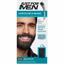 Just For Men Mustache &amp; Beard Coloring for Gray Hair, M-55 Real Black - £10.62 GBP