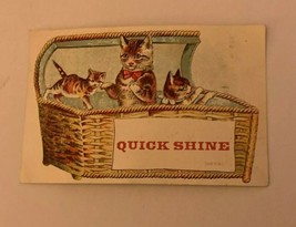 Cat Kittens In A Basket Quick Shine Trade Card - £23.46 GBP