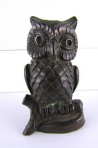 Vintage 2&quot; Small Bronze Metal Owl Figurine Statue - $15.43
