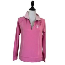 Victoria&#39;s Secret PINK Pullover Women Size S LOVE PINK Logo 1/2 Zip Long... - $11.78