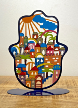 Jerusalem Hamsa - Aluminum sculpture hand painted by Emanuel - £45.90 GBP