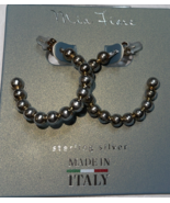 Mia Fiore Italy Sterling Silver Beads Hoop Earrings 1.25&quot; new - $1,621.88 MXN
