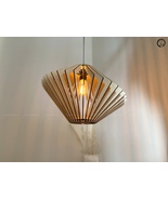 Handmade Ceiling Lamp Nordic Dining Room Light Fixture Minimalist Wood L... - £199.78 GBP