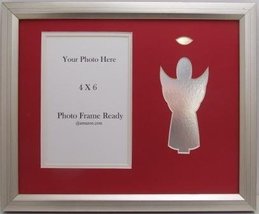 Silver Angel Christian Red Photo Frame holds 4x6 photo overall size 8x10 - £13.95 GBP