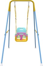 Yozoia Multifunctional Toddler Swing, Foldable Outdoor and Indoor Yellow - €61,27 EUR