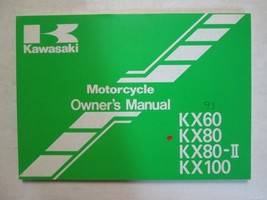 1993 Kawasaki KX60 KX80-II KX100 Motorcycle Owner&#39;s owner Operators Manual - $1,005.80 MXN
