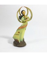 Angel Figurine Holding a Small Bird Cold Cast Ceramic  9 inches tall - $300.76 MXN