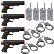 12 Pc Boys Party Gifts Police Toy Gun Handcuffs Radio Sets Sheriff Costume Play - £26.06 GBP