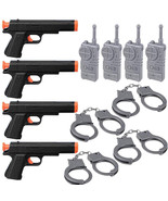 12 Pc Boys Party Gifts Police Toy Gun Handcuffs Radio Sets Sheriff Costu... - £25.96 GBP