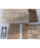 Vintage 1913 Novelty Burglar Proof Key Lock with instructions and metal ... - £31.85 GBP