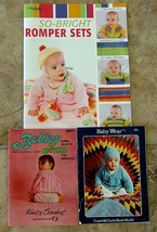 3 Booklets-Baby Patterns Crochet and Knit Sweaters Rompers Hats Blankets + - £9.50 GBP