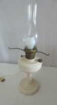 Vtg Aladdin Oil Lamp Alacite Lincoln Drape  Electrified with Chimney - £117.99 GBP