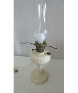 Vtg Aladdin Oil Lamp Alacite Lincoln Drape  Electrified with Chimney - £117.47 GBP